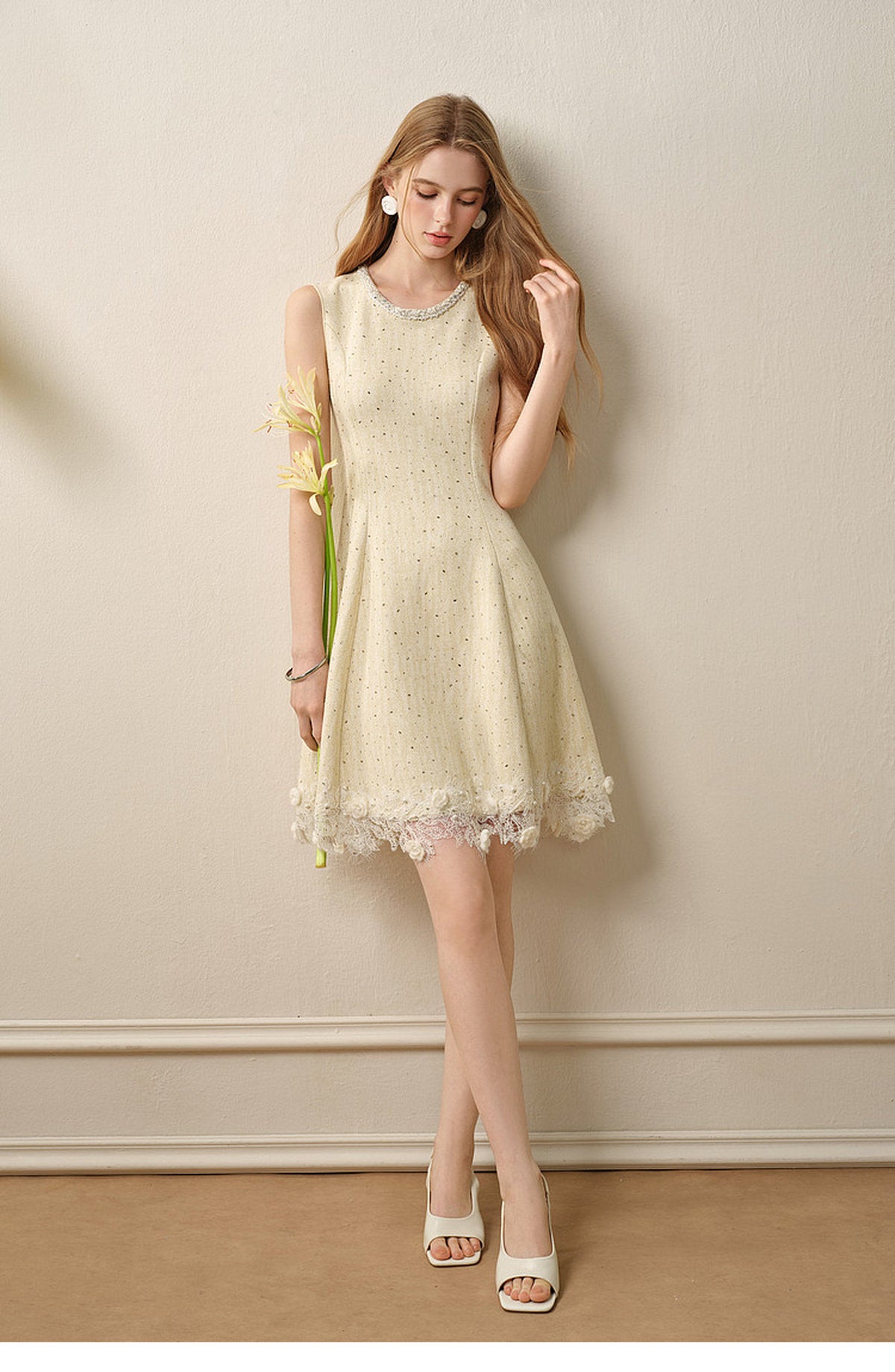Light Yellow Knitted Mini Dress