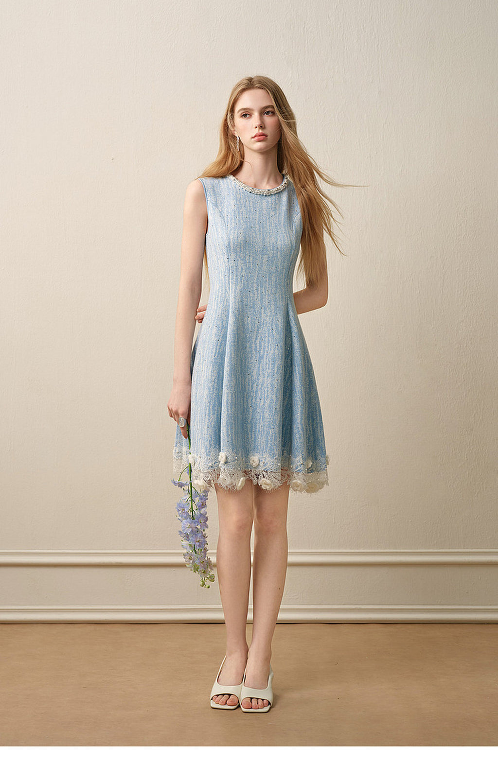 Azure Mist_Light Blue Knit Two-Piece Set