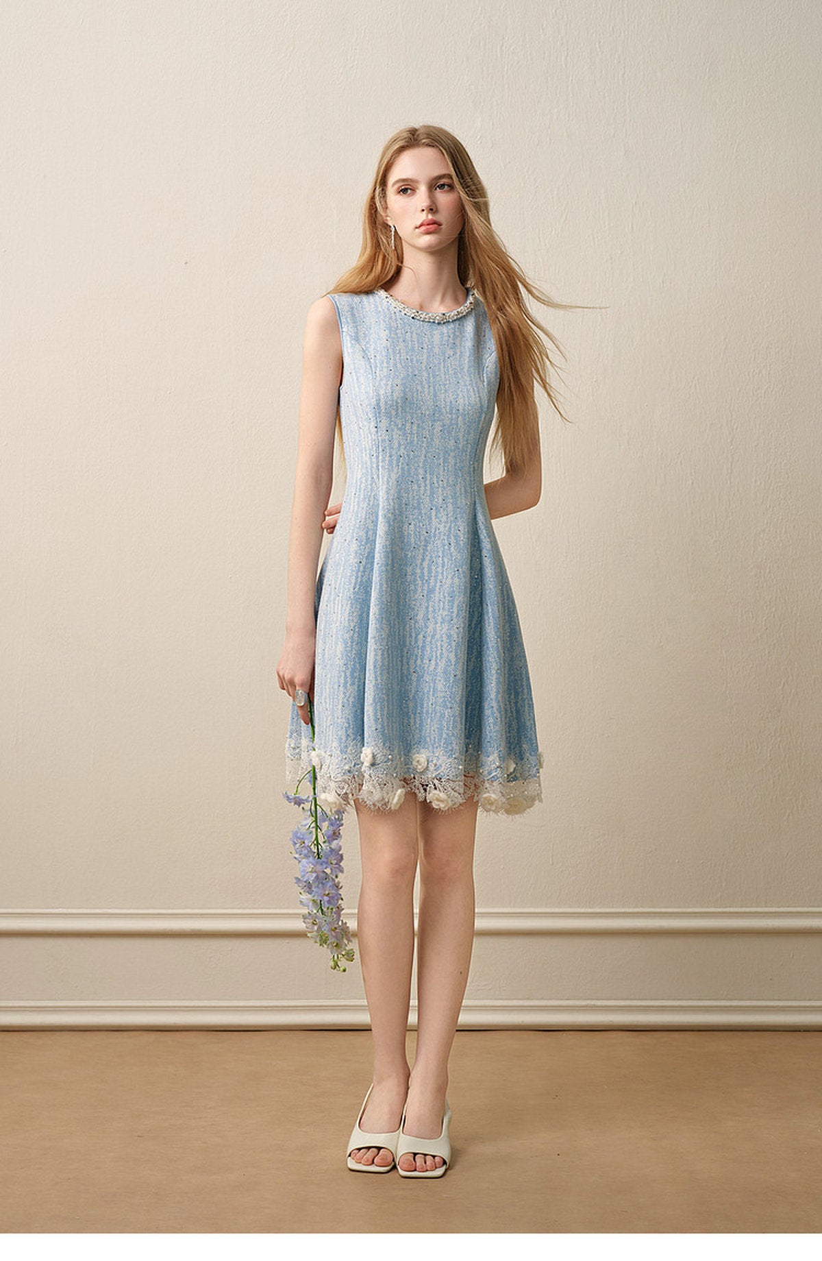 Azure Mist_Light Blue Knit Two-Piece Set