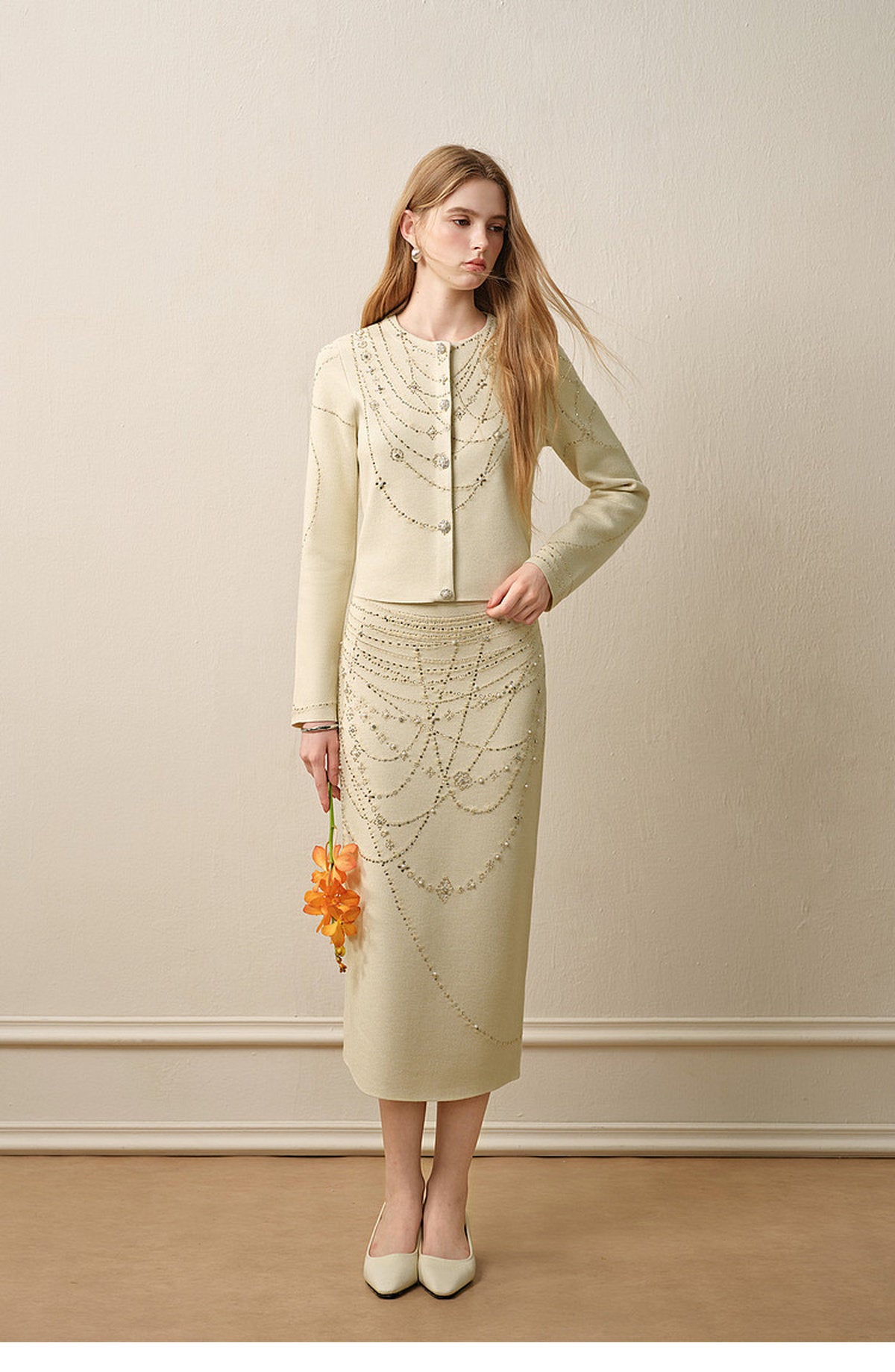 Soft Autumn Charm_Light Green Knit Two-Piece Set