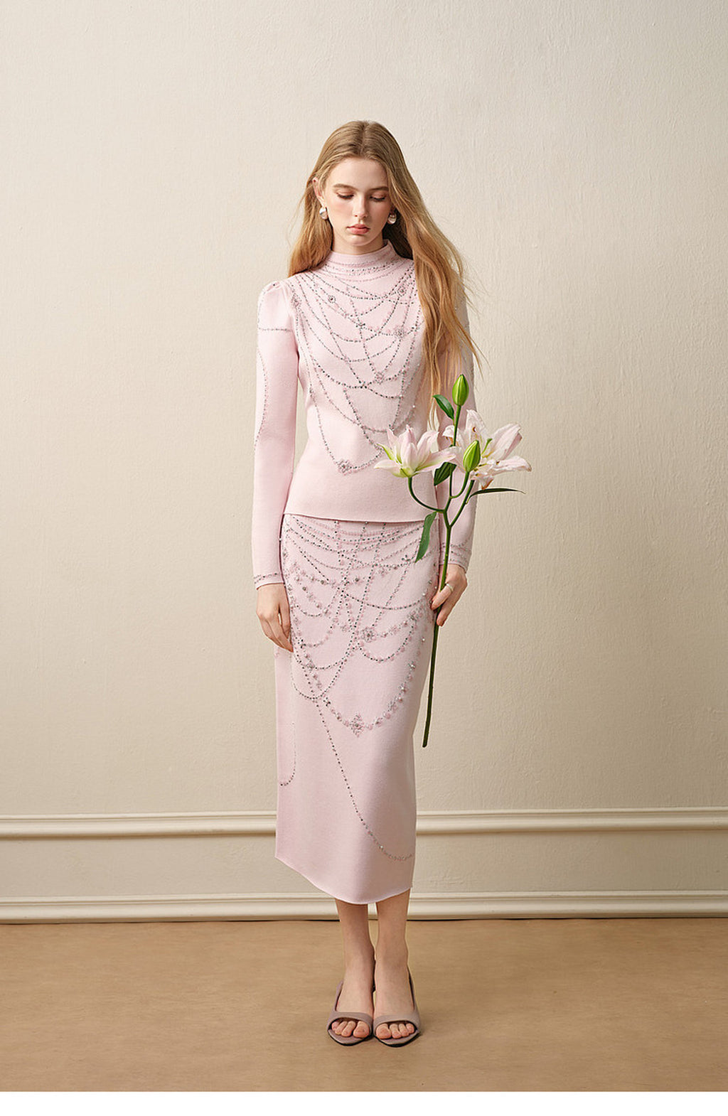 Light Pink Knit Two-Piece Set
