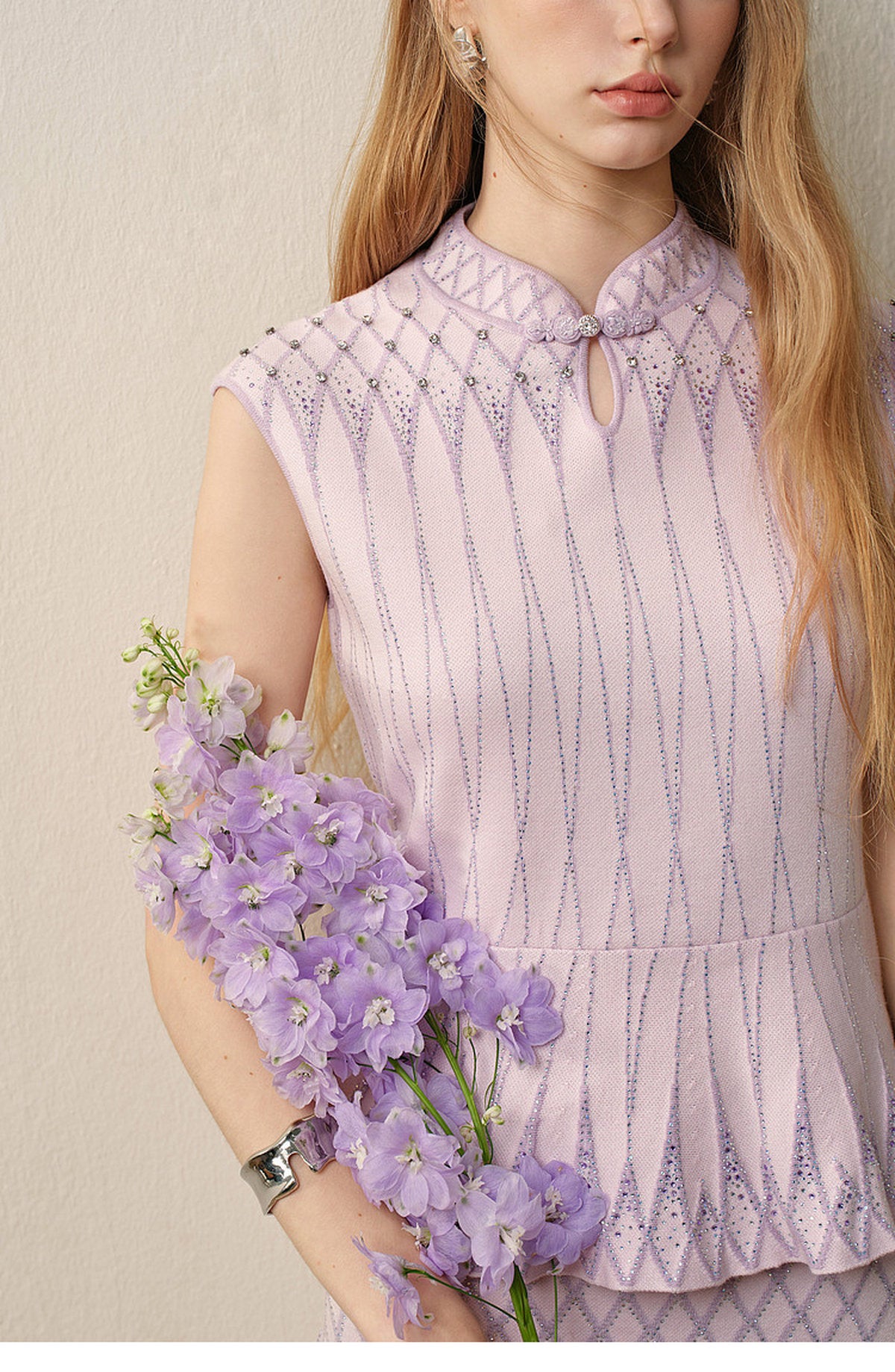 Purple Mist Galaxy_Light Purple Knit Two-Piece Set