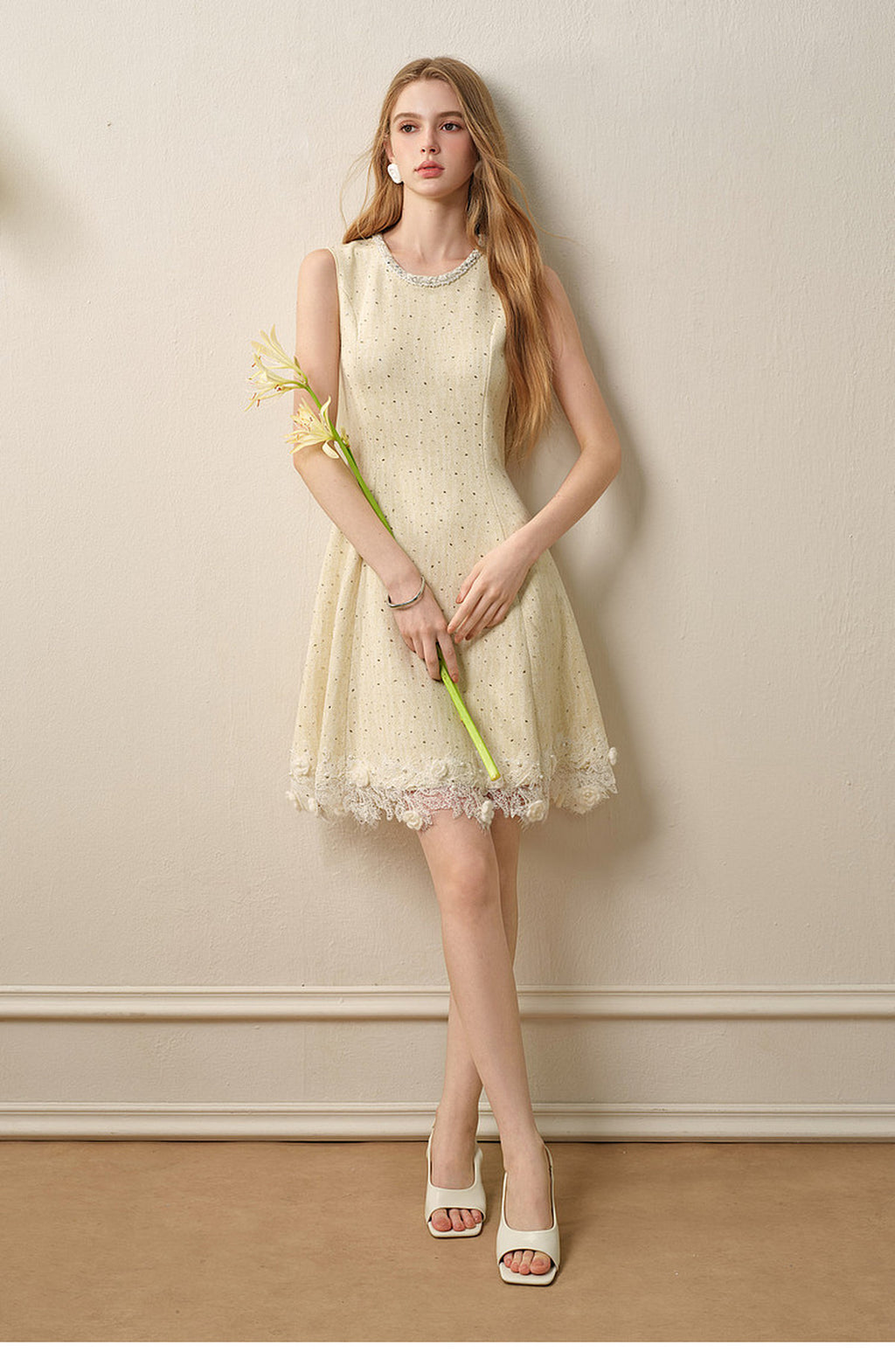 Light Yellow Knitted Mini Dress