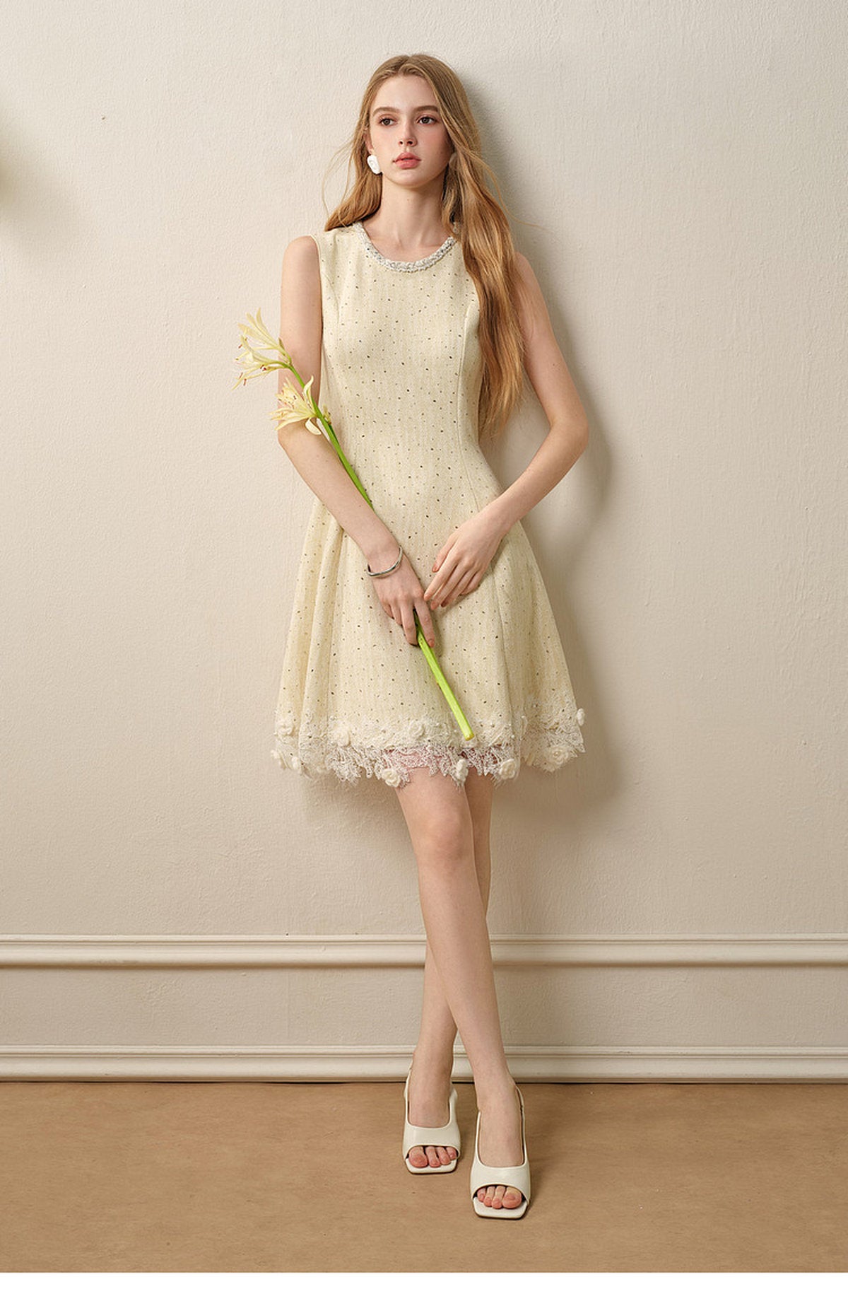 Light Yellow Knitted Mini Dress