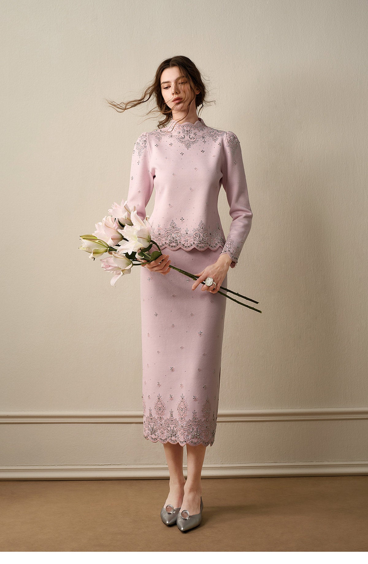 RoCoCo_Pink Knit Two-Piece Dress