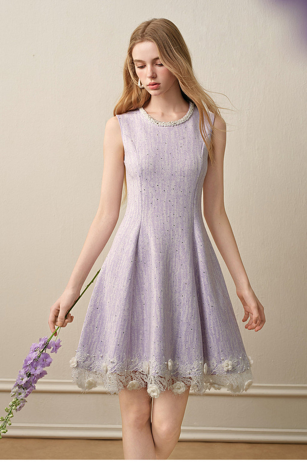 Misty Purple Haze_Light Purple Knit Two-Piece Set