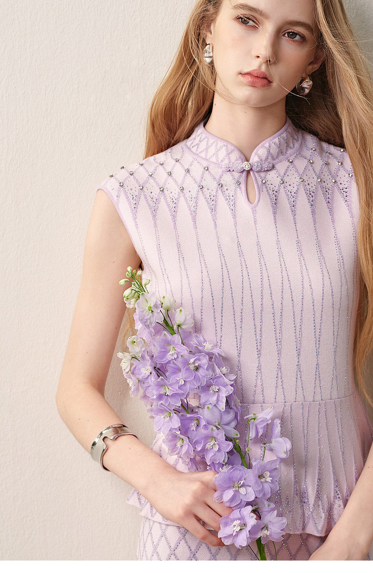 Purple Mist Galaxy_Light Purple Knit Two-Piece Set