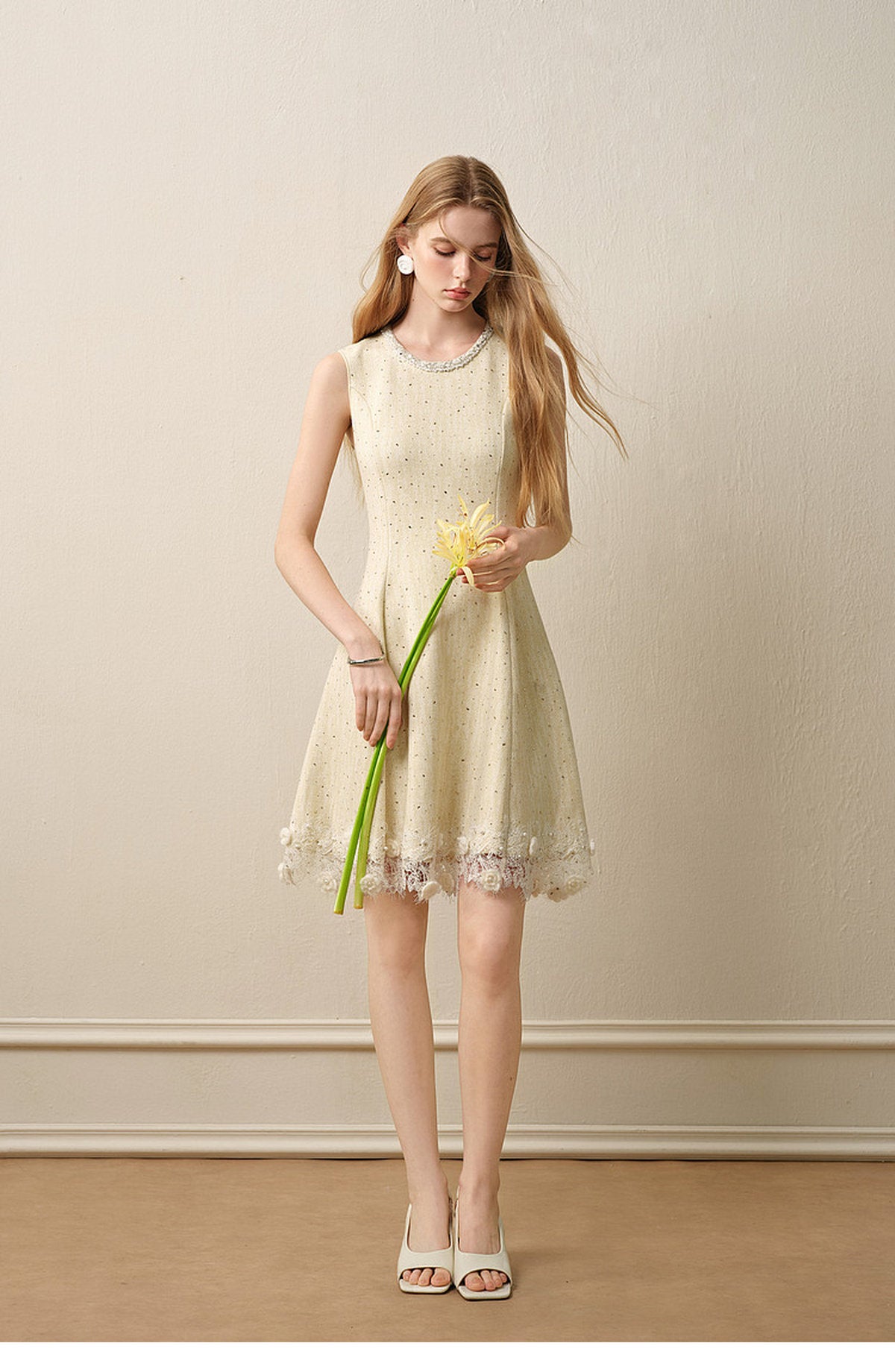 Light Yellow Knitted Mini Dress