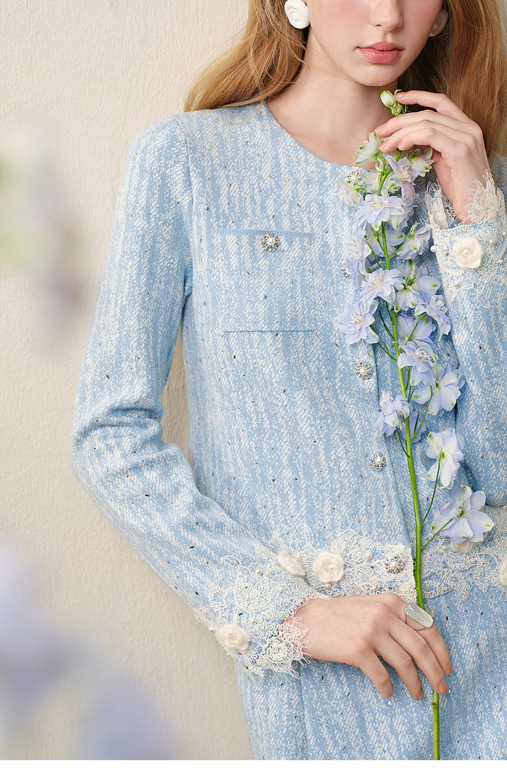 Blue Wave_Blue Knit Two-Piece Dress