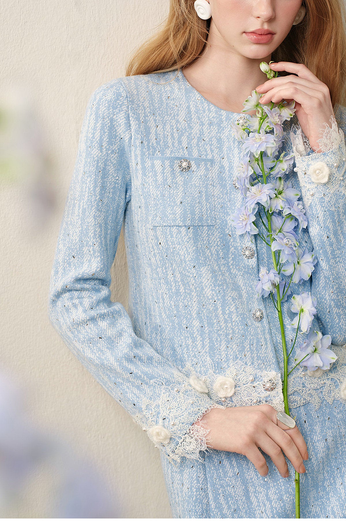 Blue Wave_Blue Knit Two-Piece Dress