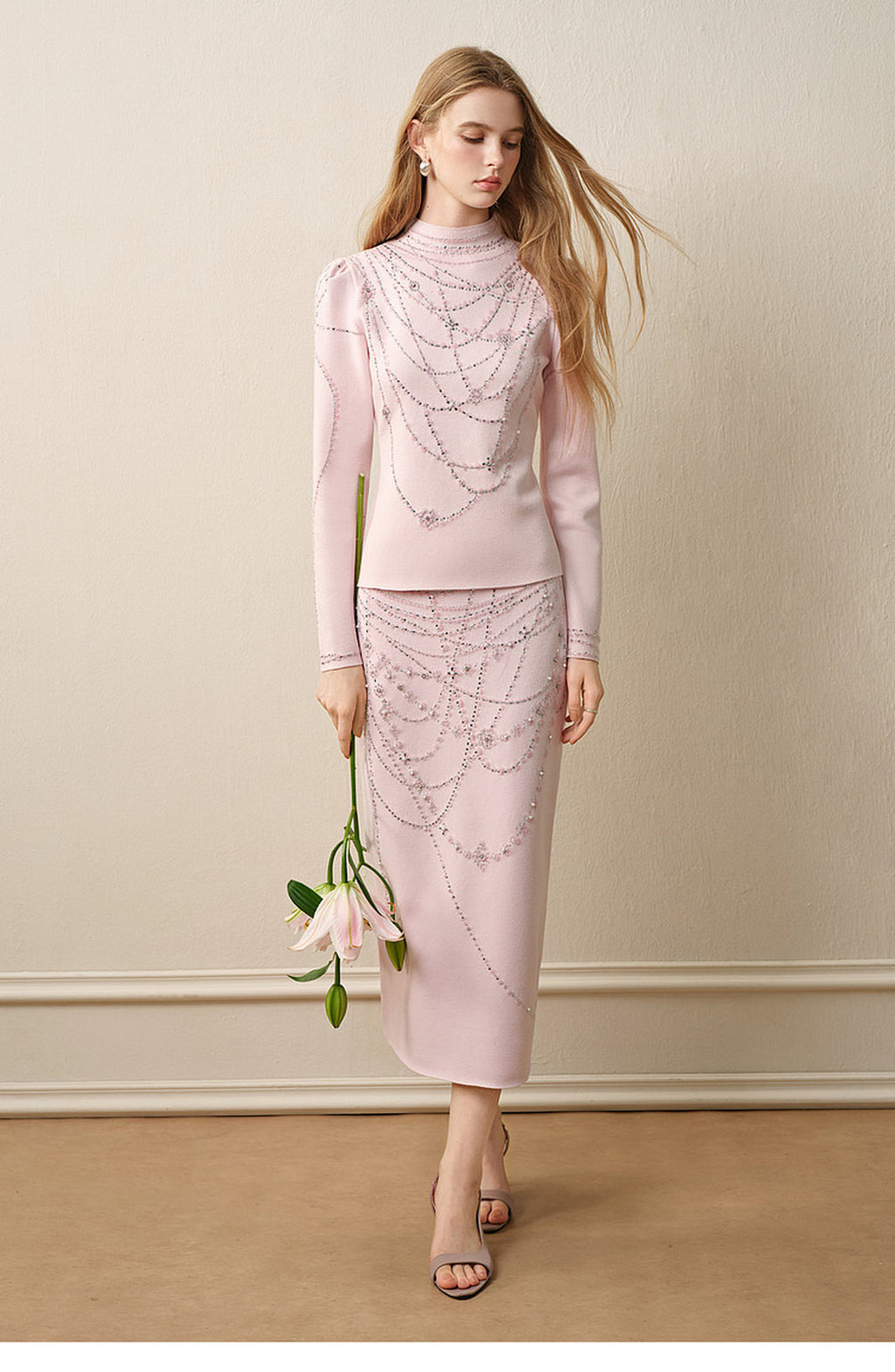 Light Pink Knit Two-Piece Set