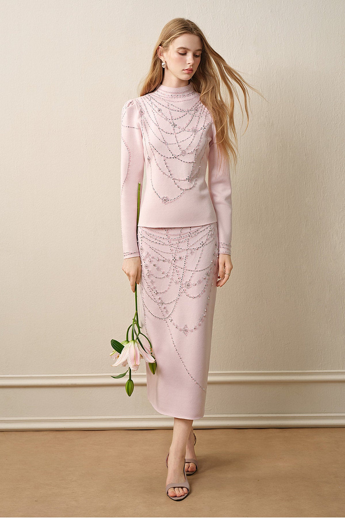 Light Pink Knit Two-Piece Set