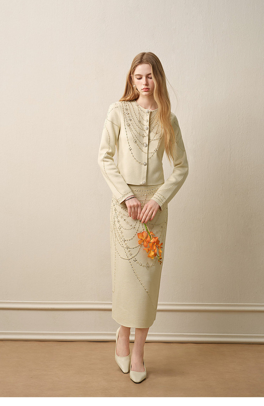 Soft Autumn Charm_Light Green Knit Two-Piece Set
