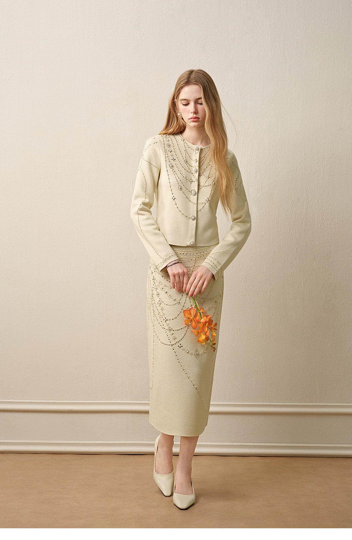 Soft Autumn Charm_Light Green Knit Two-Piece Set