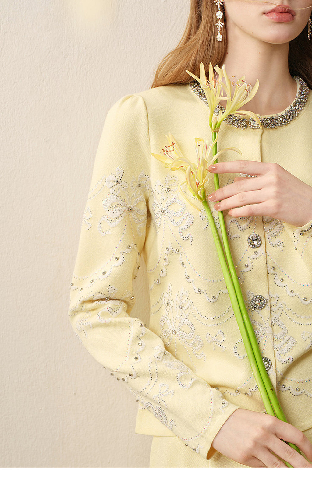 RoCoCo Memory_Pale Yellow Knit Long Dress
