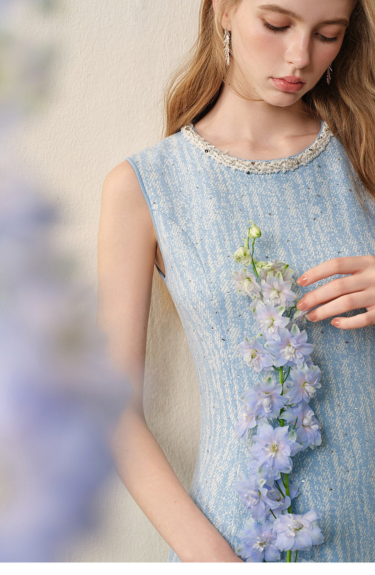 Azure Mist_Light Blue Knit Two-Piece Set