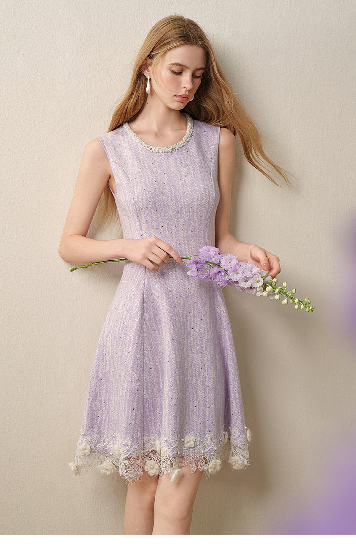 Misty Purple Haze_Light Purple Knit Two-Piece Set