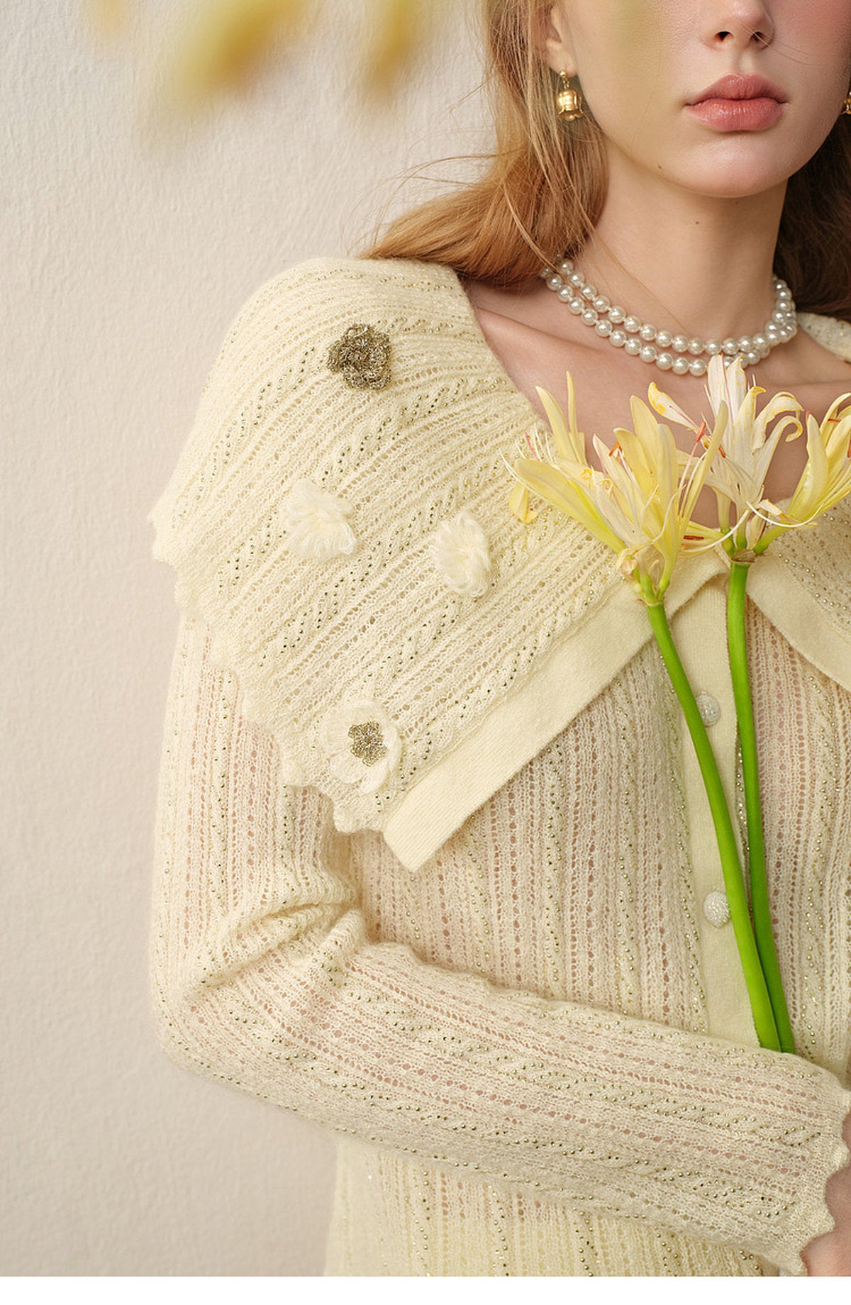 Knitted Lapel Two-Piece Set