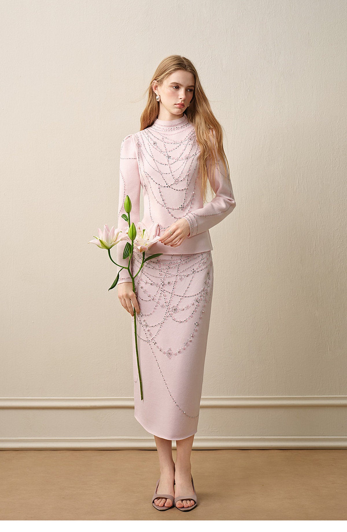 Light Pink Knit Two-Piece Set