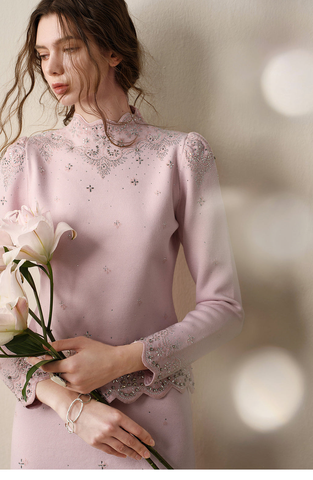 RoCoCo_Pink Knit Two-Piece Dress