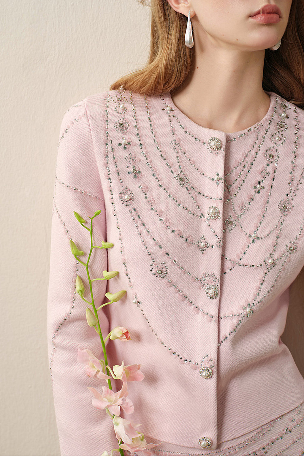 Autumn Tale_Light Pink Knit Two-Piece Set