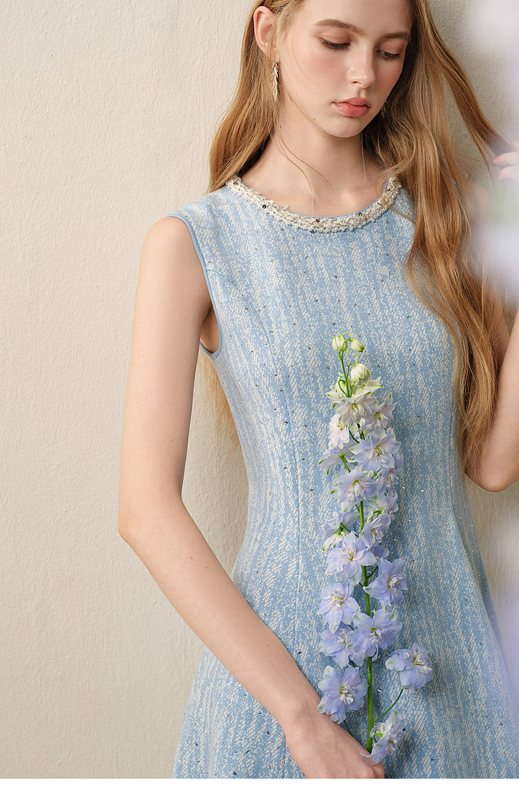 Azure Mist_Light Blue Knit Two-Piece Set