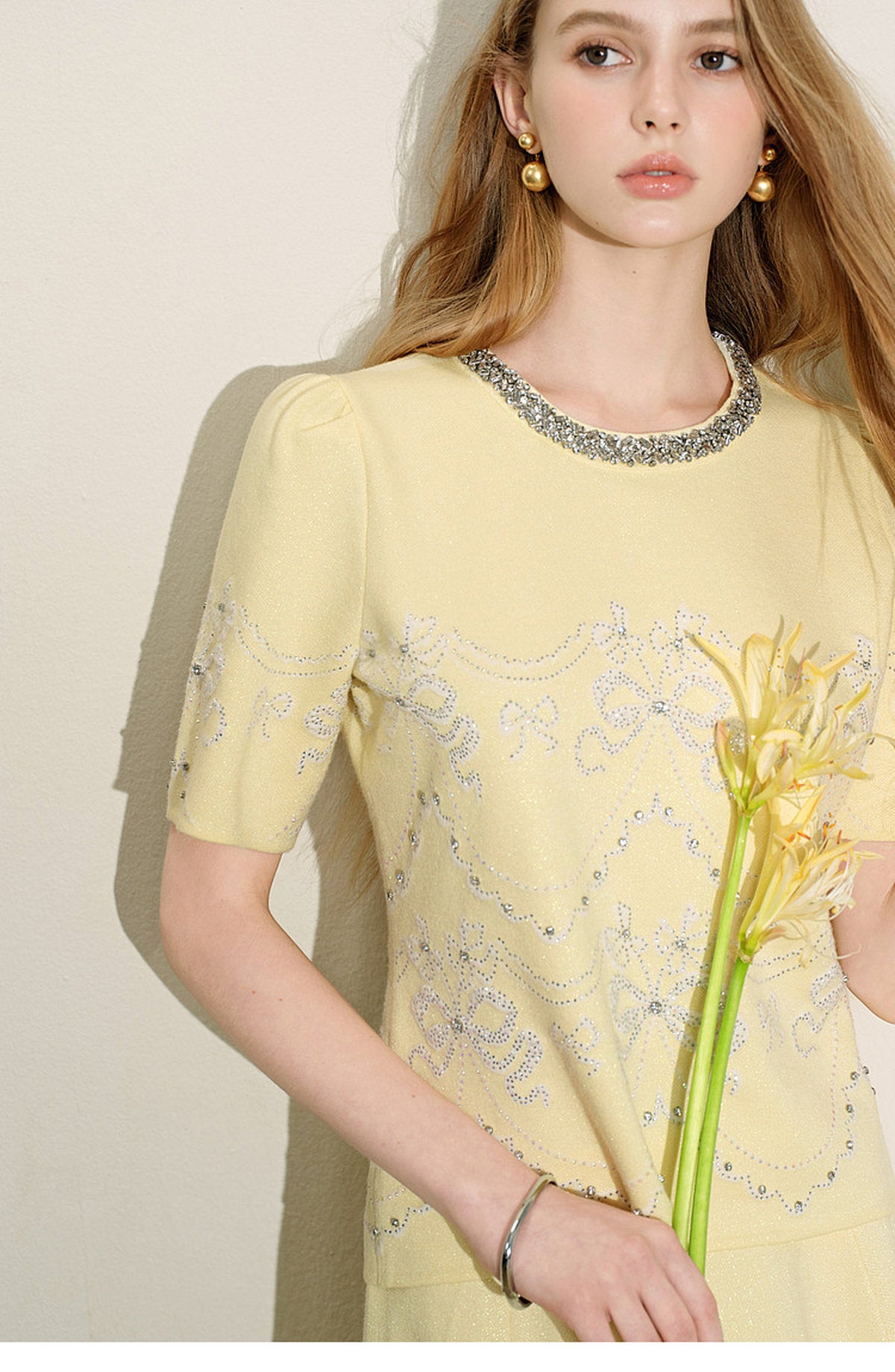Lemon Baroque_Light Yellow Knit Two-Piece Set