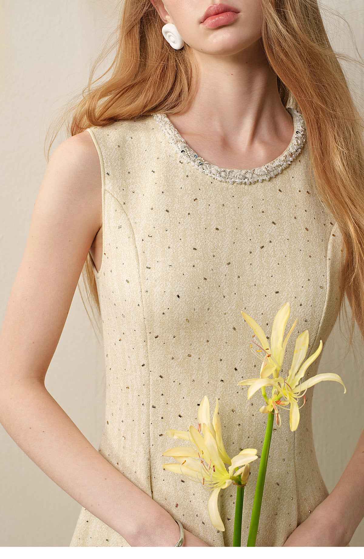 Light Yellow Knitted Mini Dress