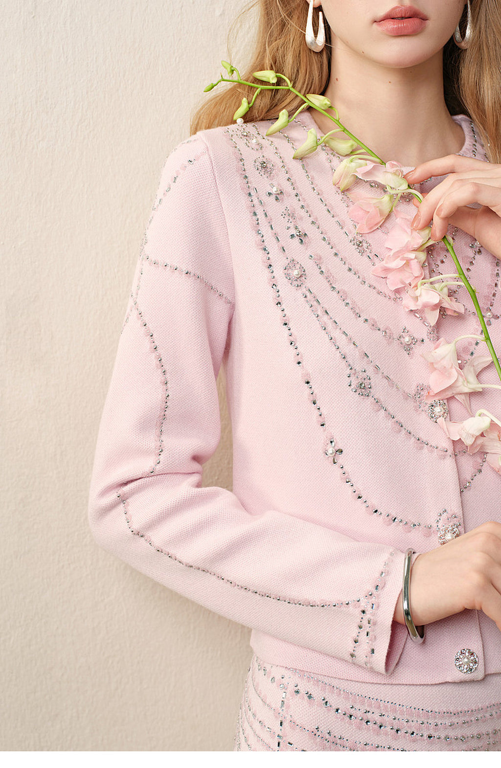 Autumn Tale_Light Pink Knit Two-Piece Set