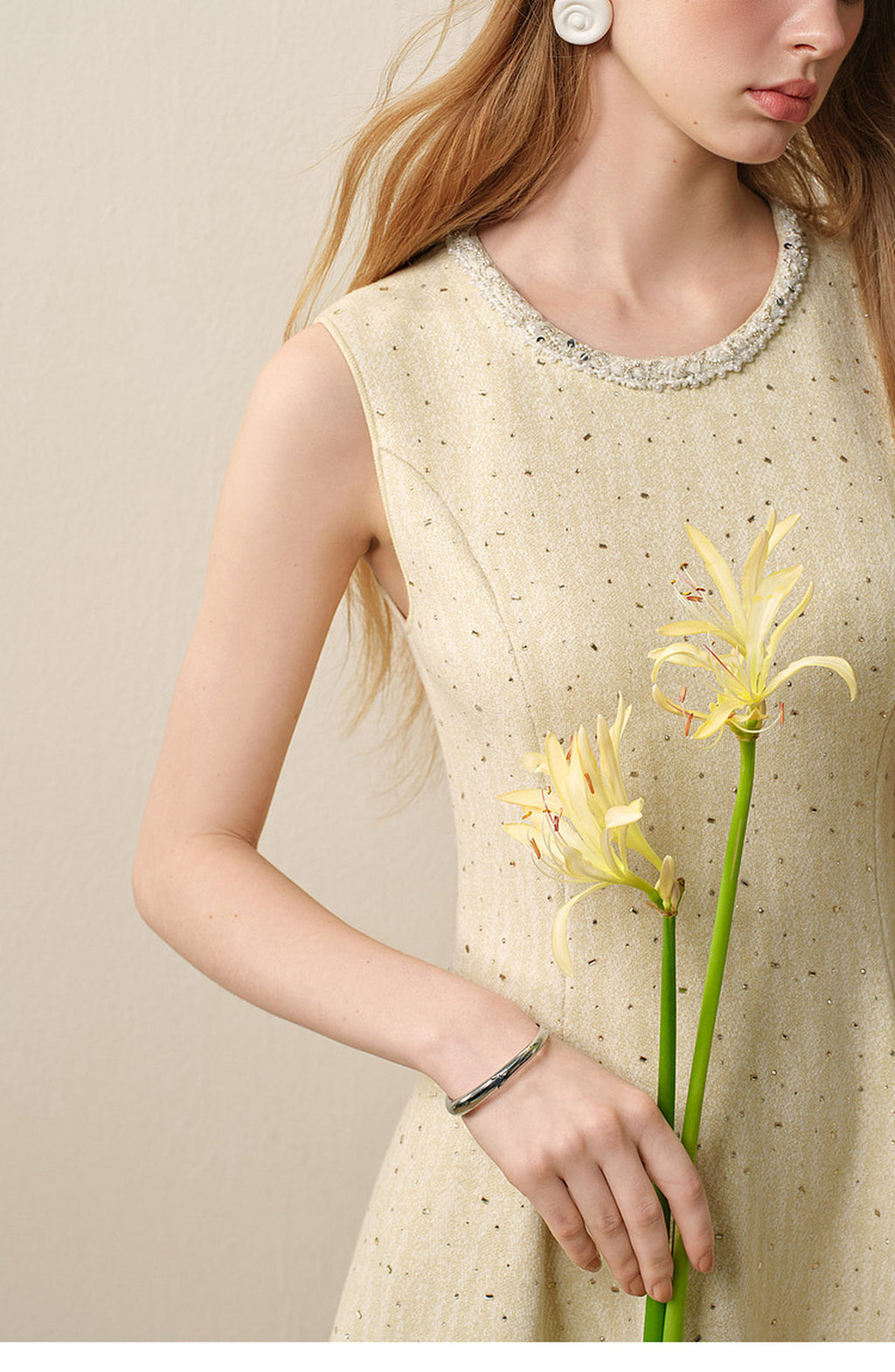 Light Yellow Knitted Mini Dress