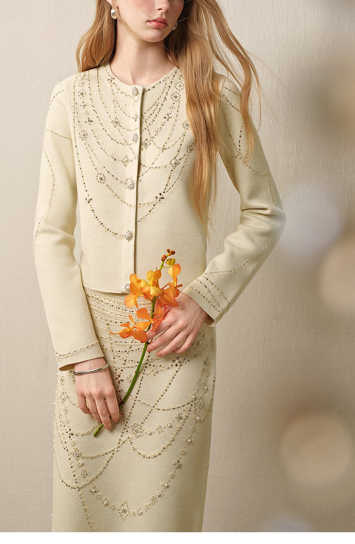 Soft Autumn Charm_Light Green Knit Two-Piece Set