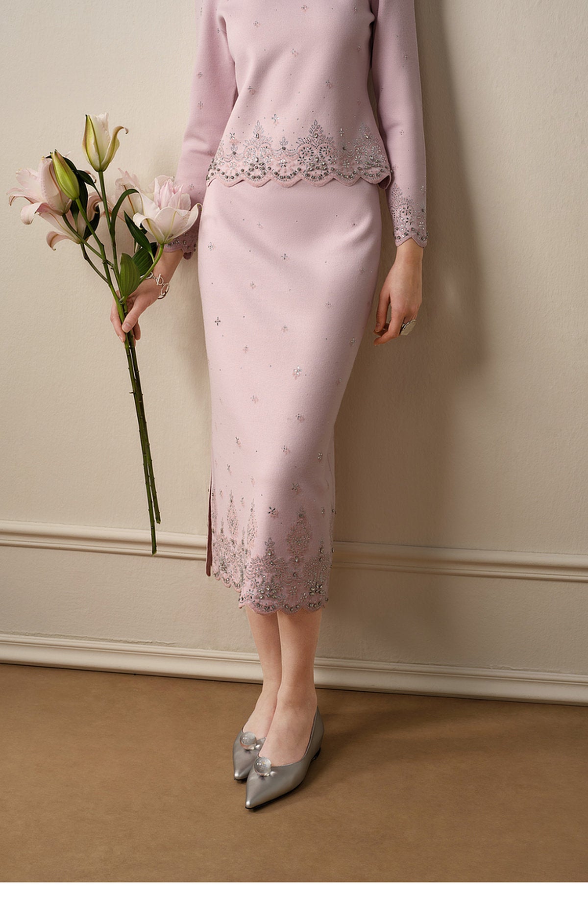 RoCoCo_Pink Knit Two-Piece Dress