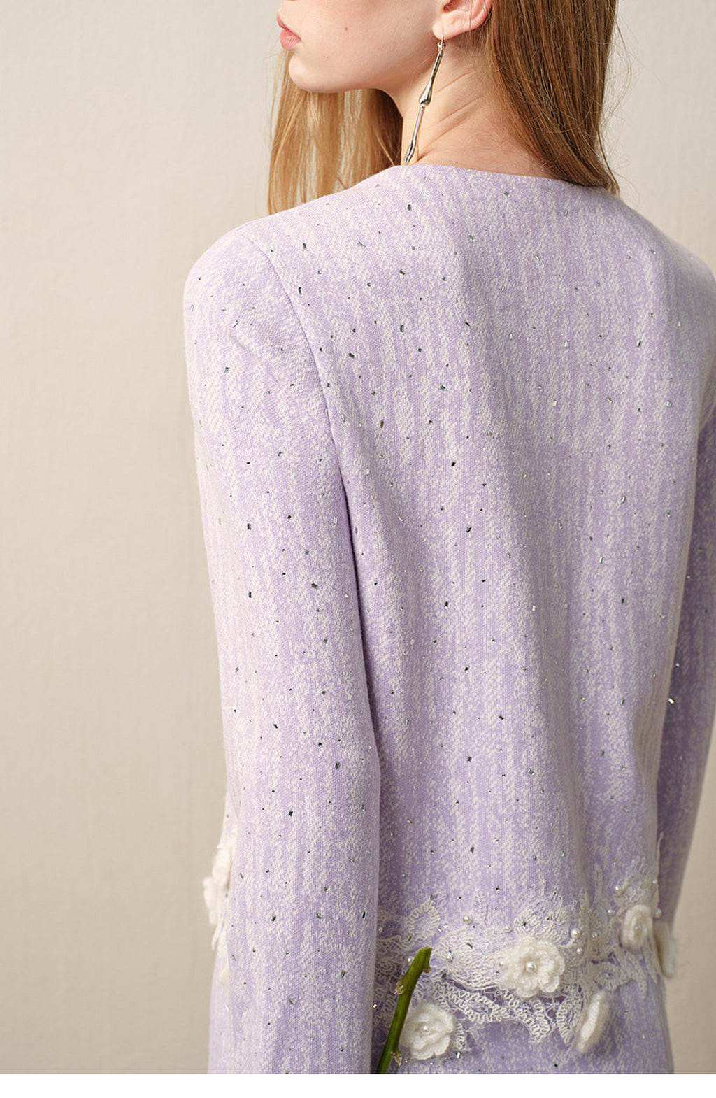 Lavender_purple Knit Two-Piece Dress