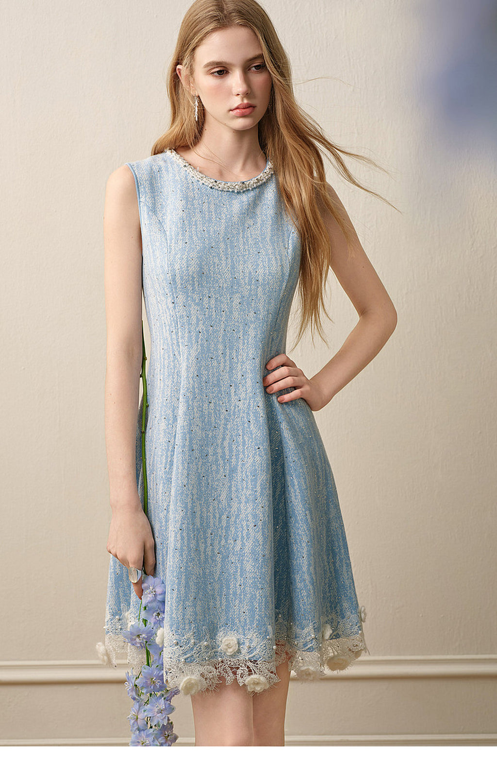 Azure Mist_Light Blue Knit Two-Piece Set