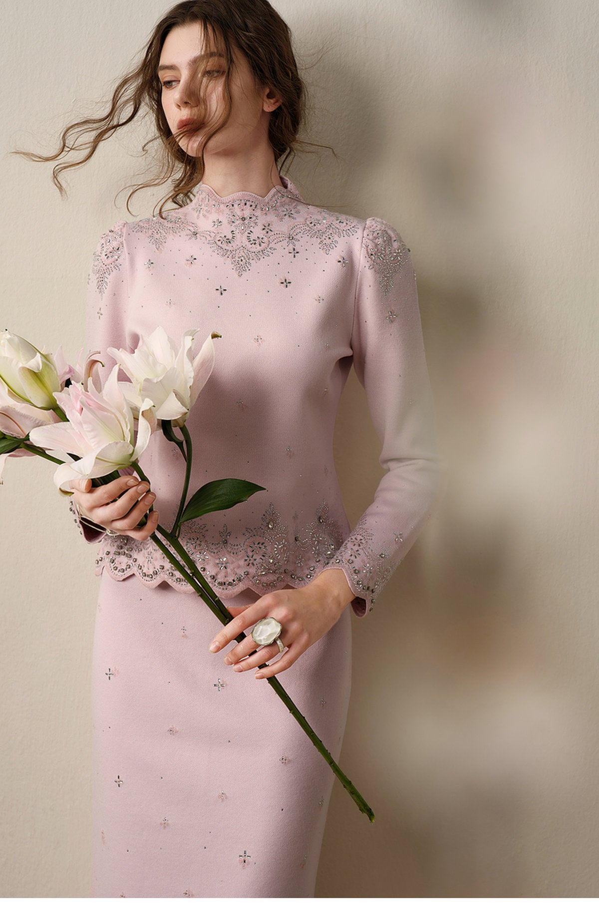 RoCoCo_Pink Knit Two-Piece Dress