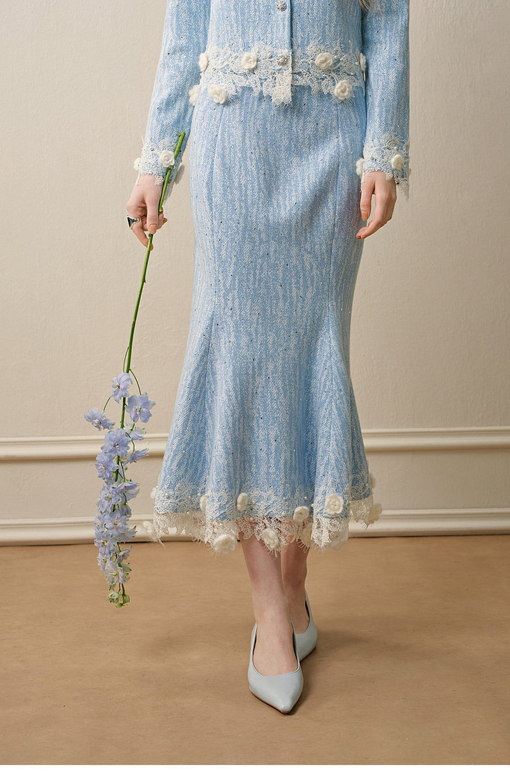 Blue Wave_Blue Knit Two-Piece Dress