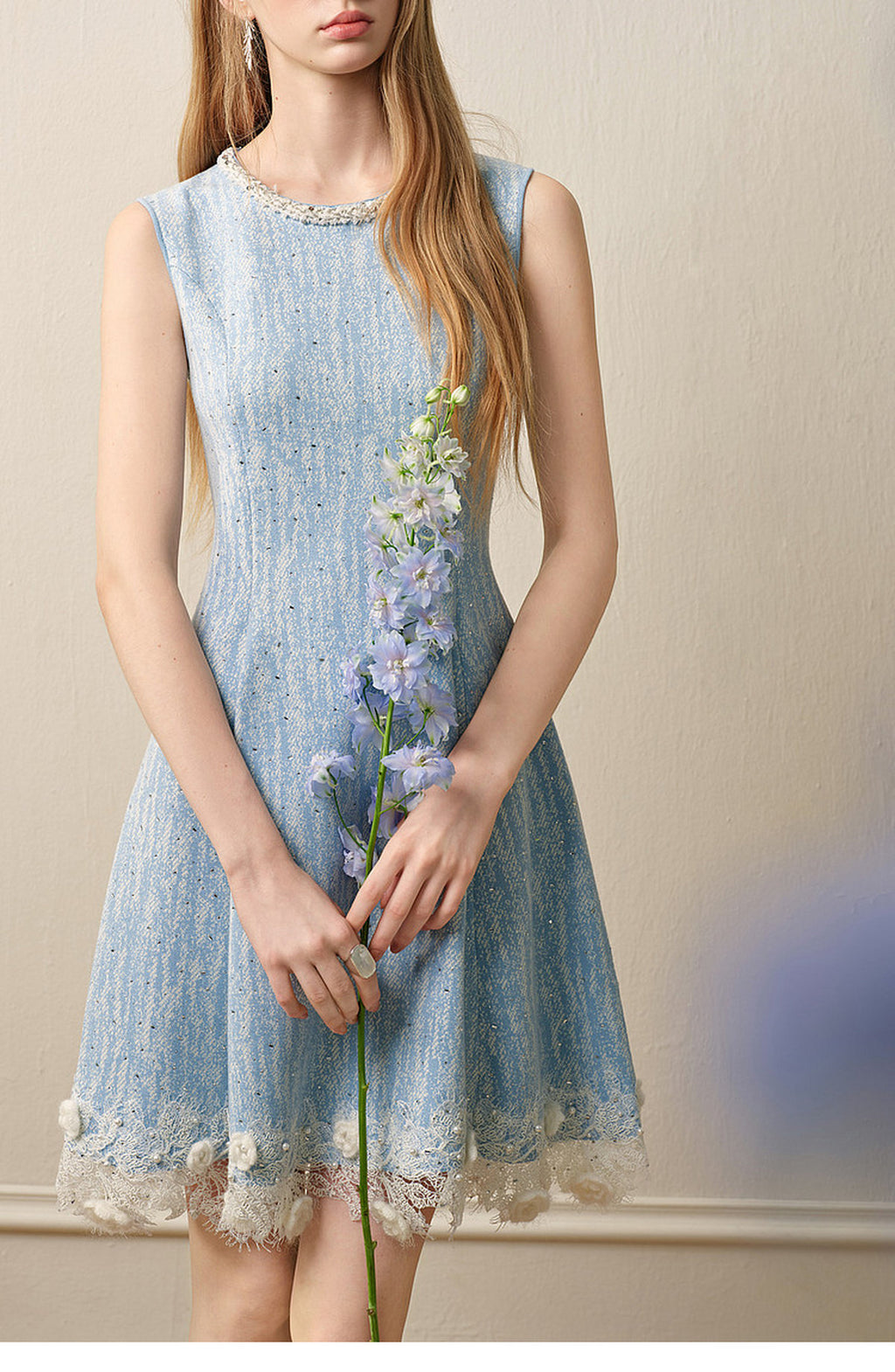 Azure Mist_Light Blue Knit Two-Piece Set
