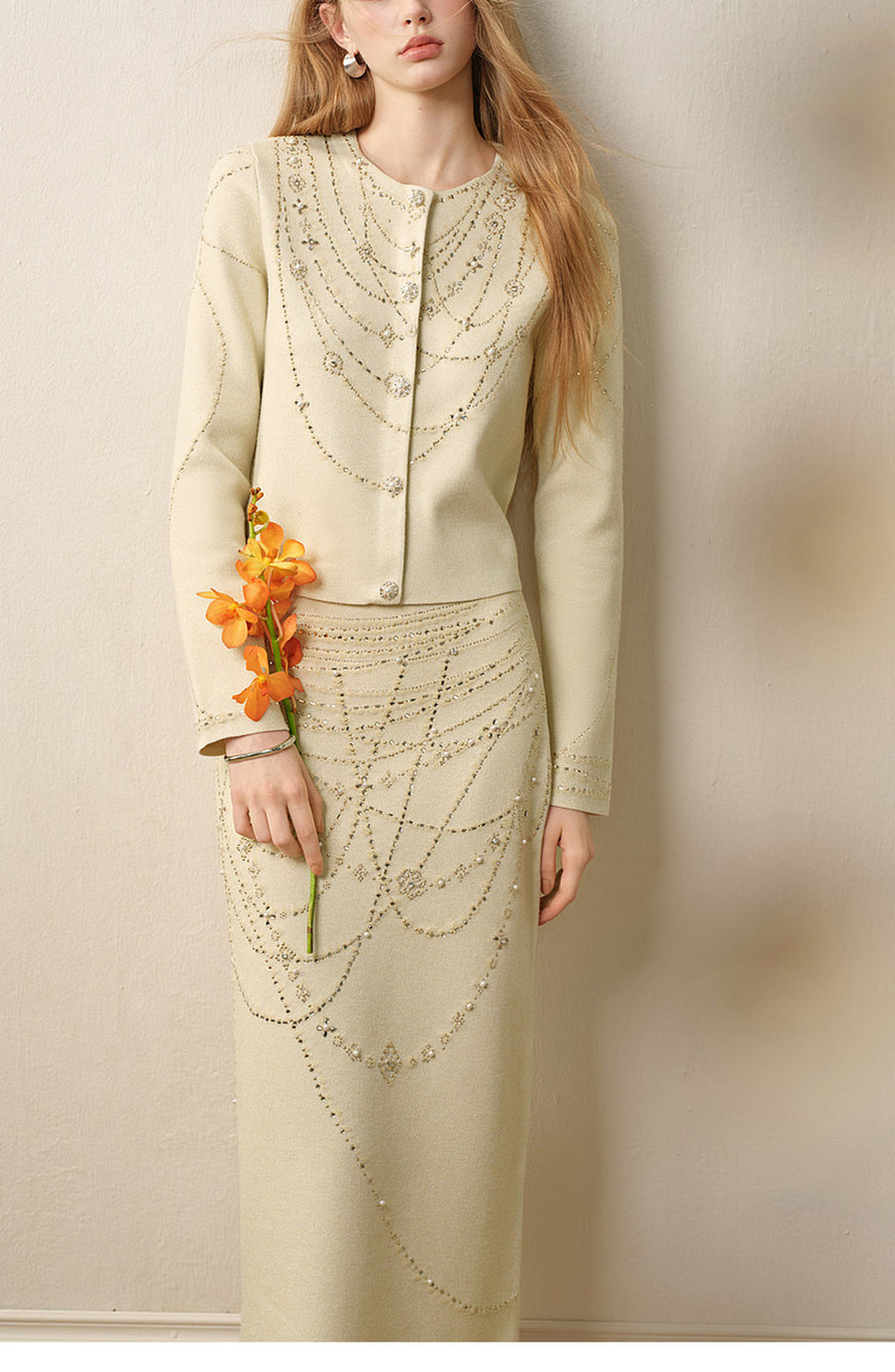 Soft Autumn Charm_Light Green Knit Two-Piece Set