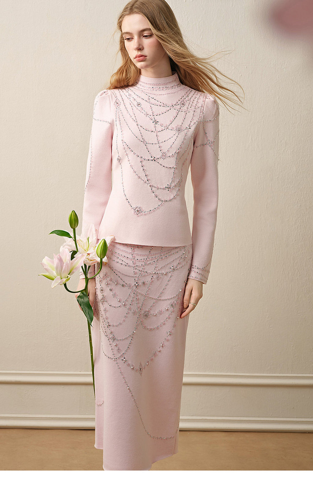 Light Pink Knit Two-Piece Set