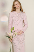 Autumn Tale_Light Pink Knit Two-Piece Set