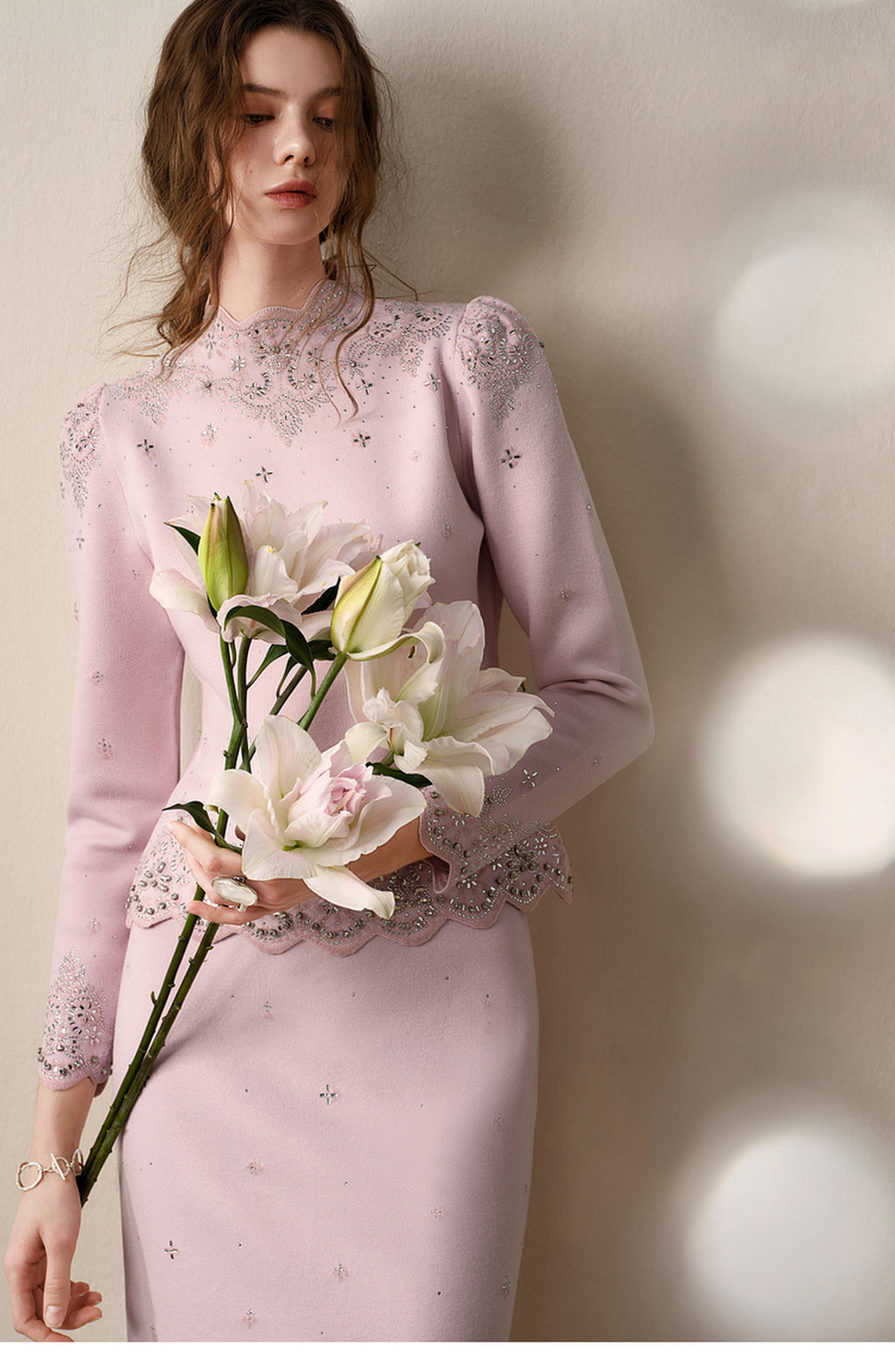 RoCoCo_Pink Knit Two-Piece Dress
