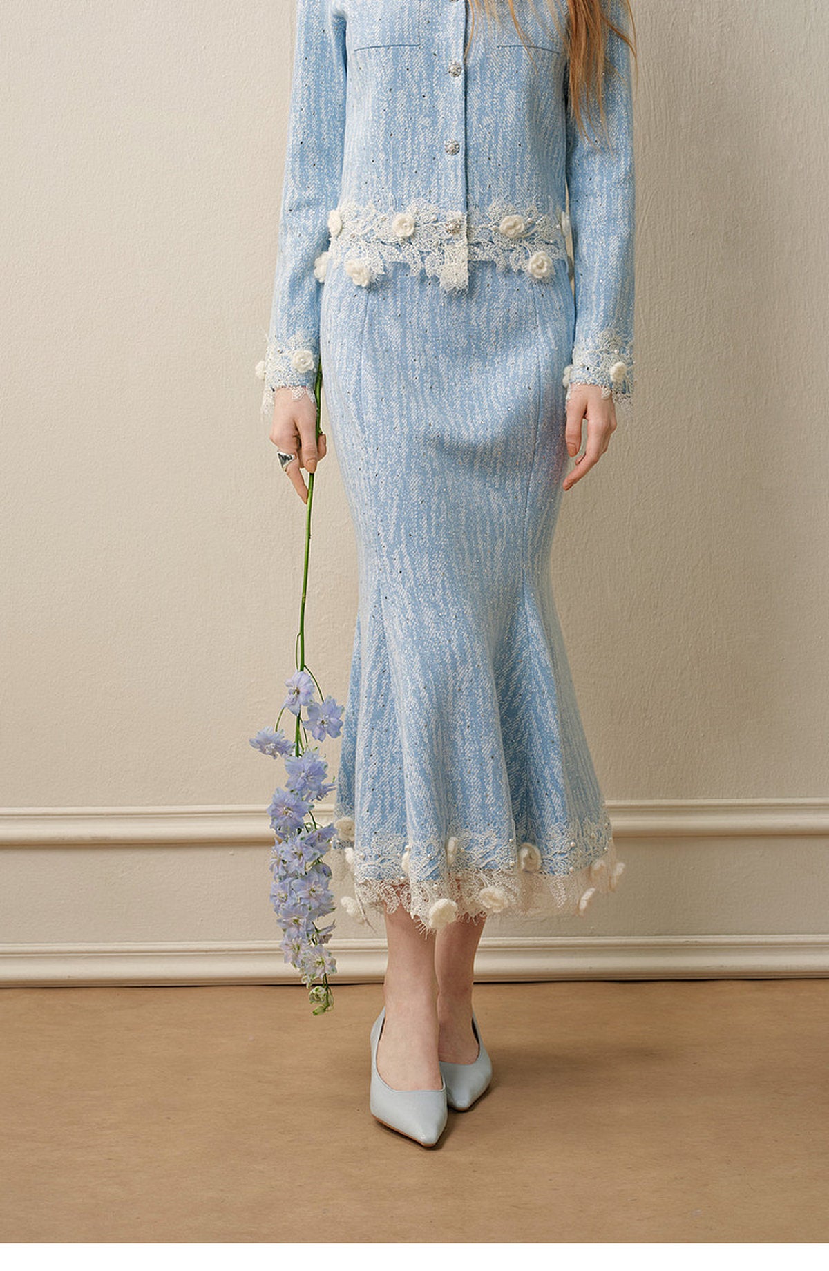 Blue Wave_Blue Knit Two-Piece Dress