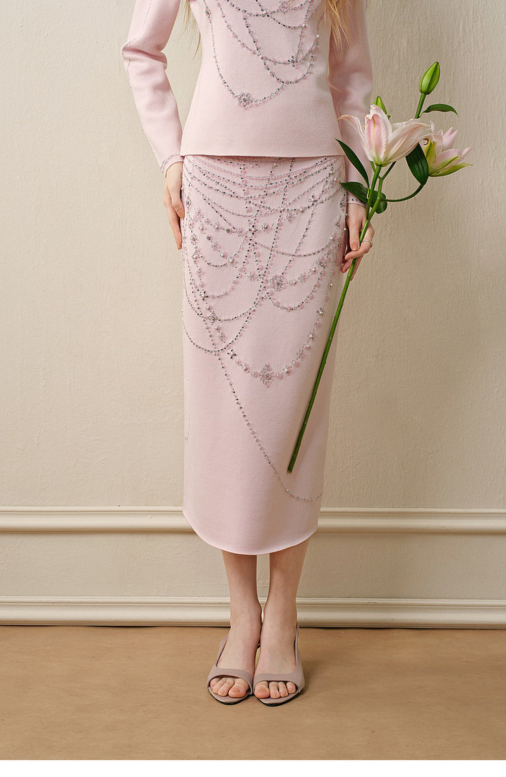 Light Pink Knit Two-Piece Set