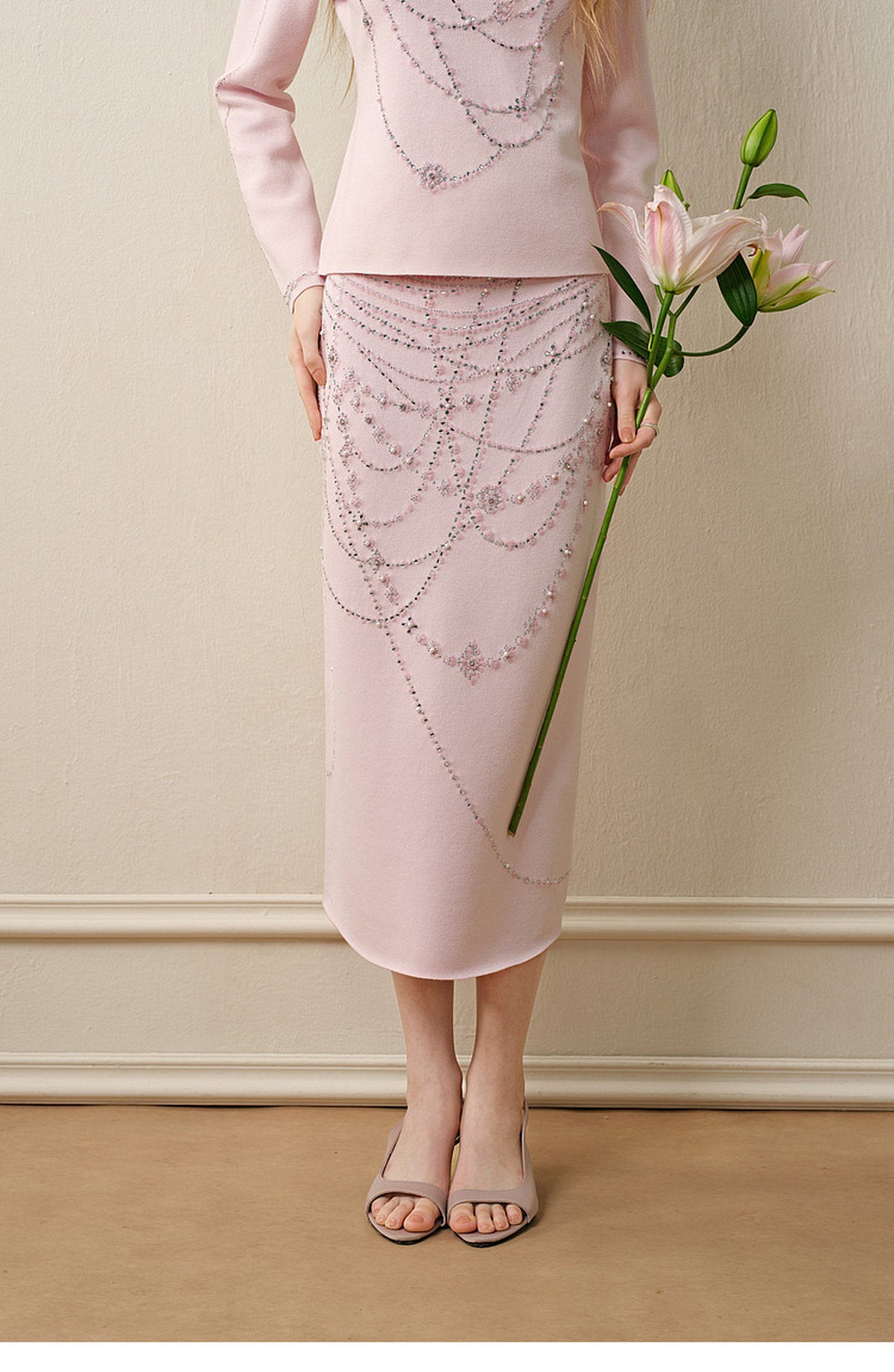Light Pink Knit Two-Piece Set