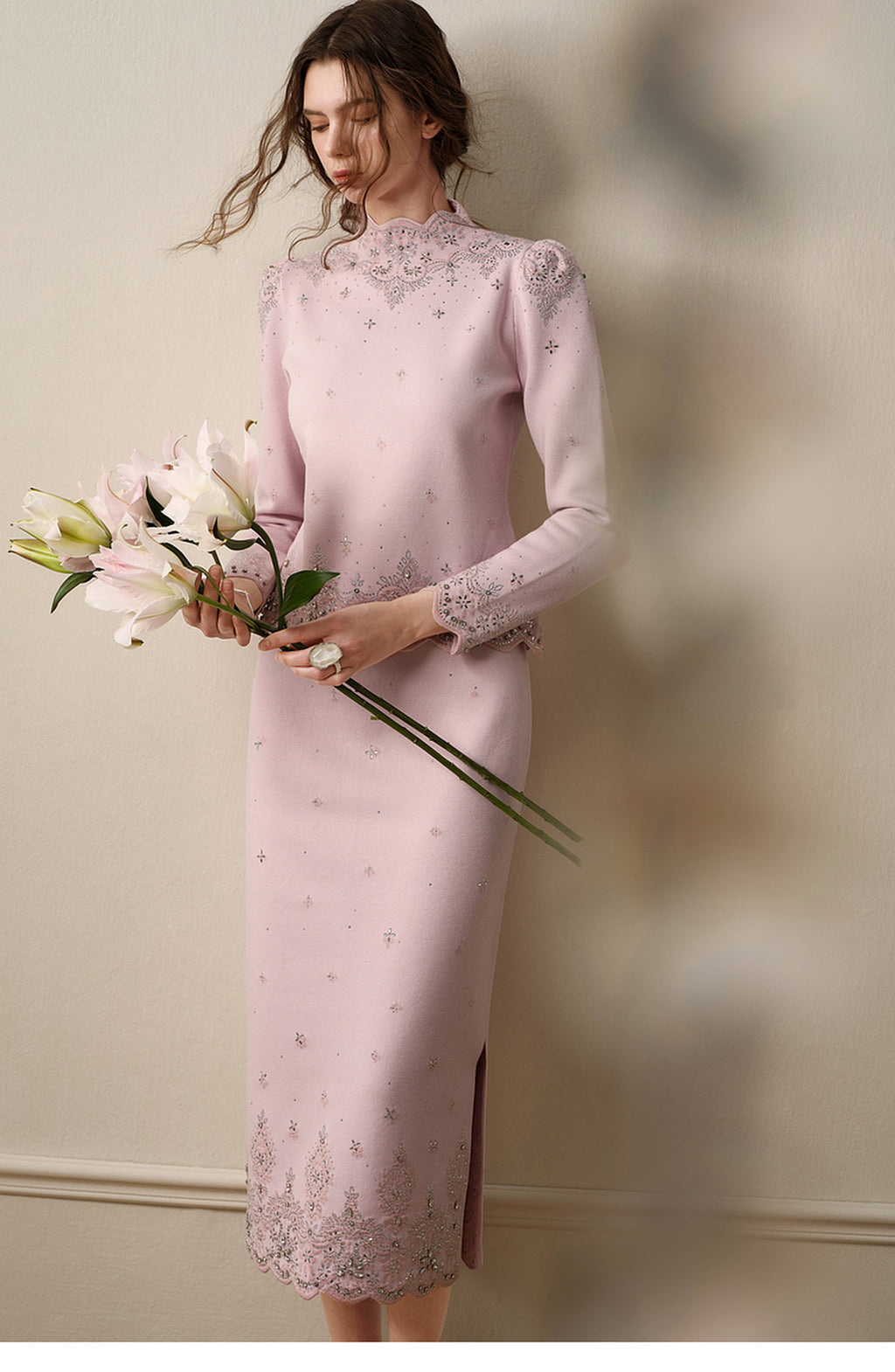 RoCoCo_Pink Knit Two-Piece Dress