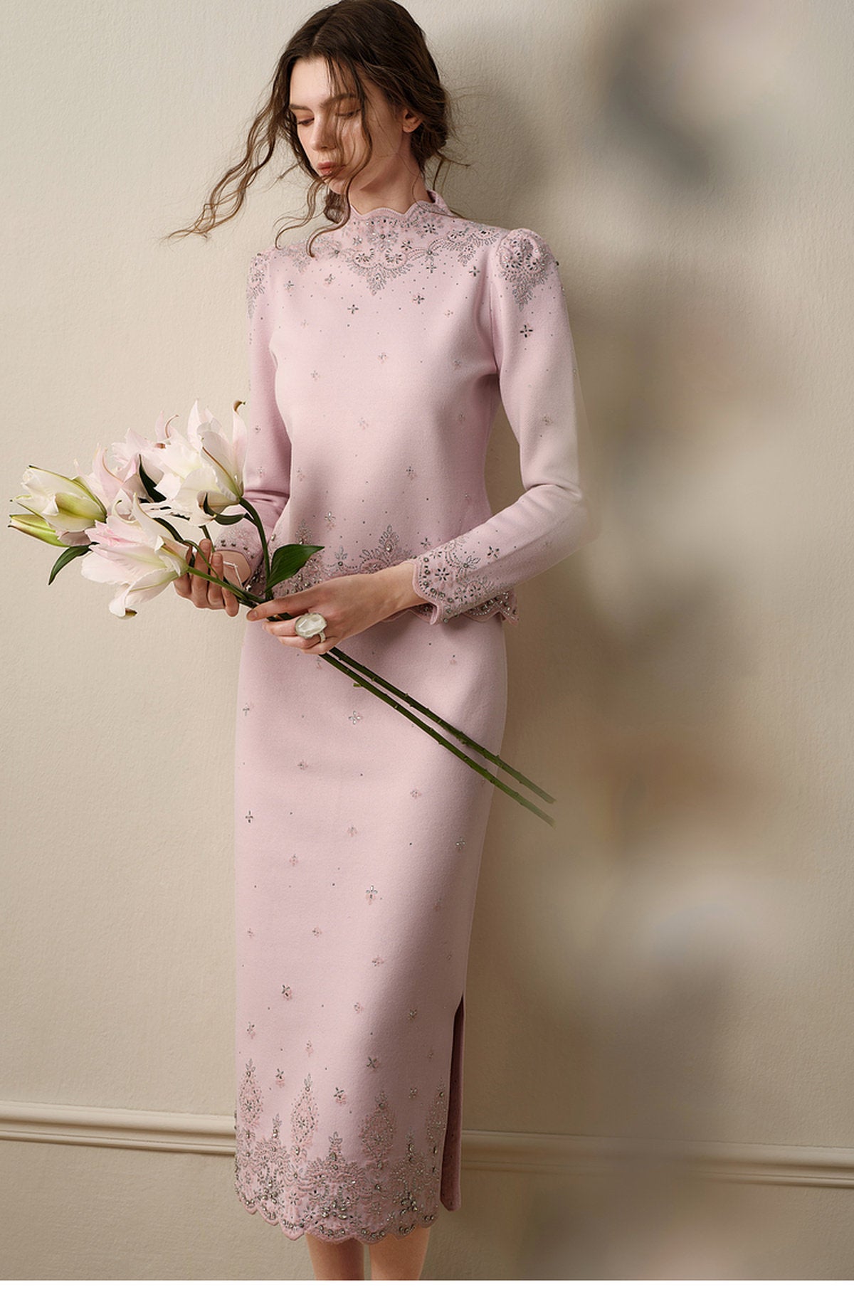 RoCoCo_Pink Knit Two-Piece Dress