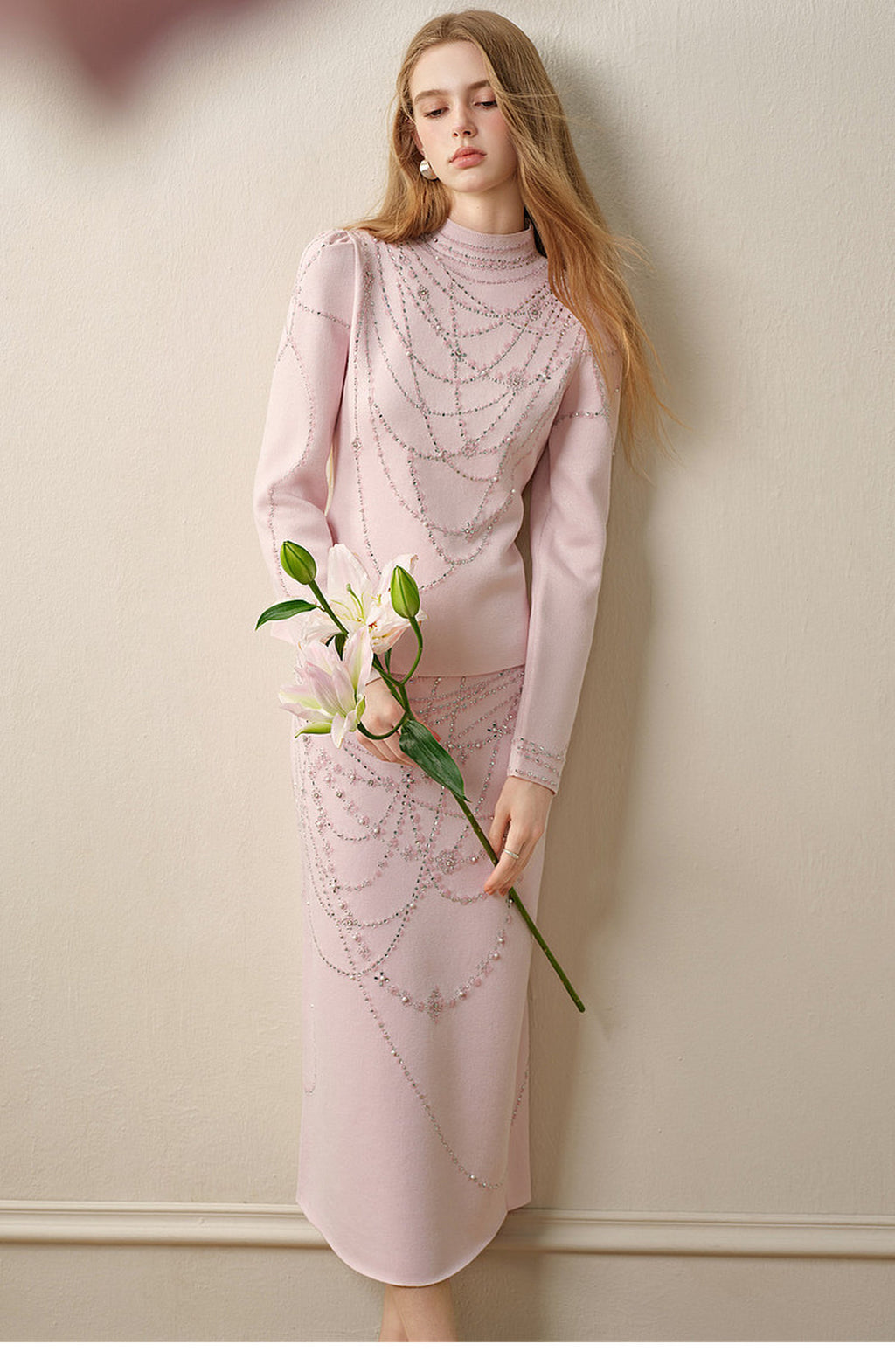 Light Pink Knit Two-Piece Set