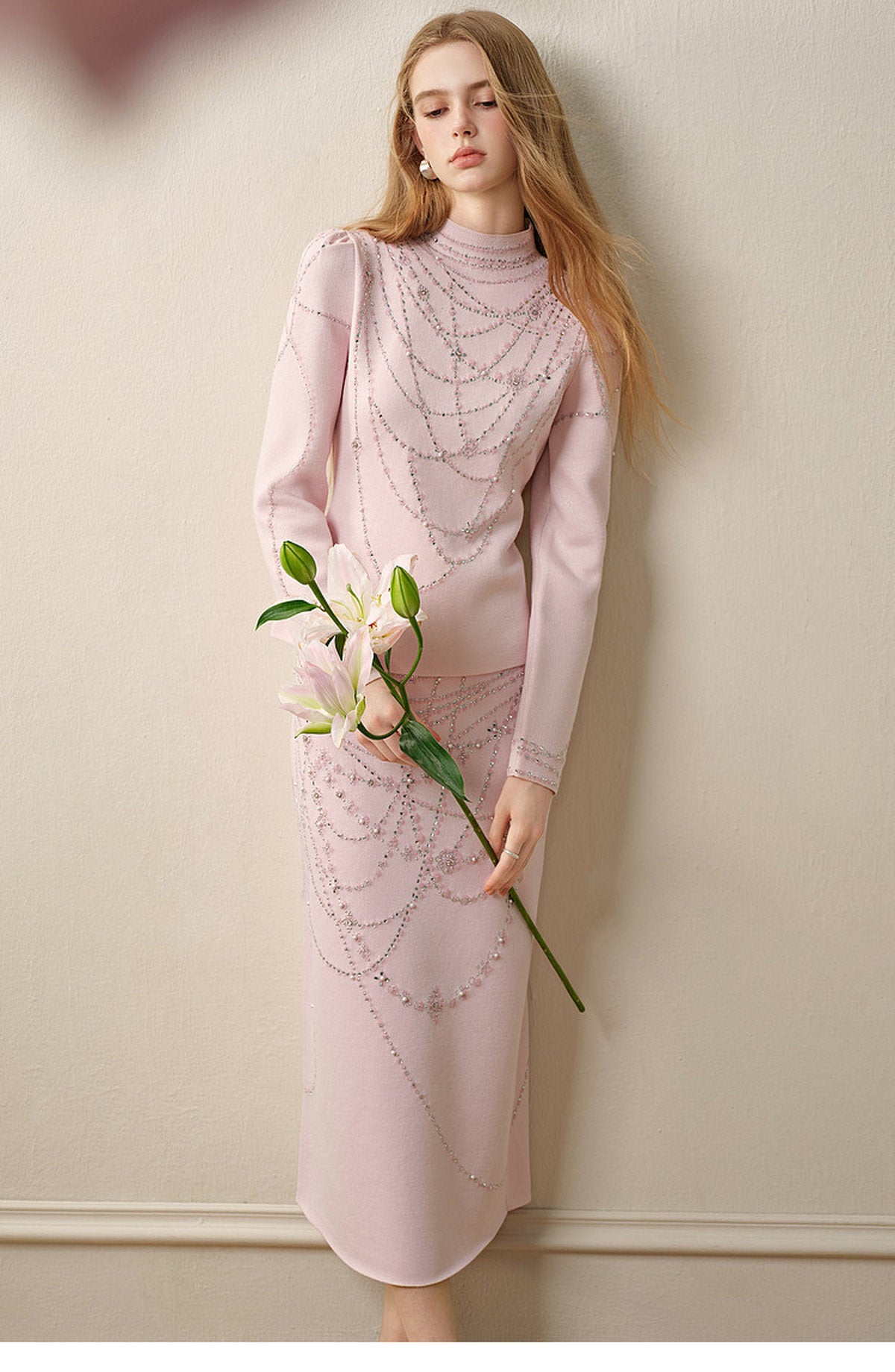 Light Pink Knit Two-Piece Set