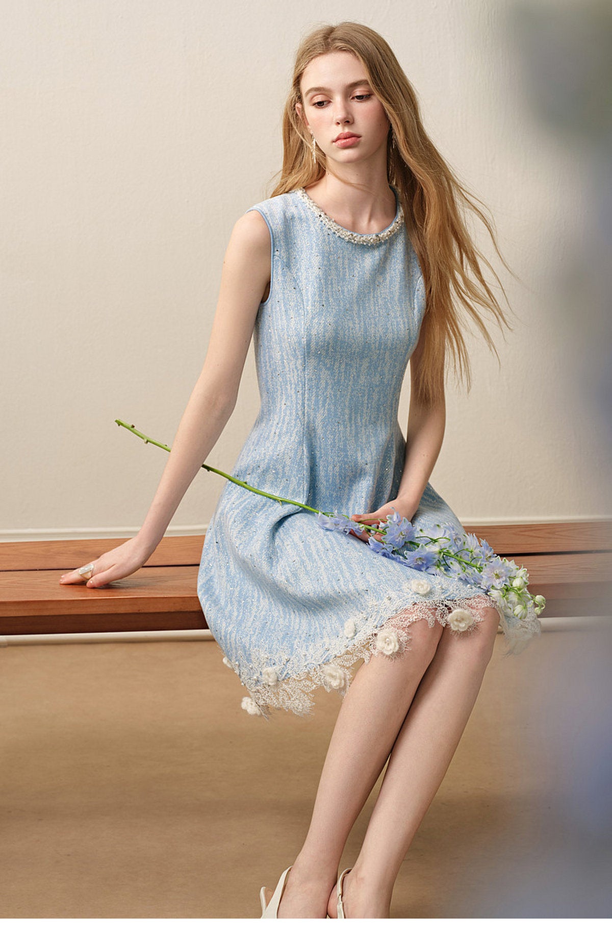 Azure Mist_Light Blue Knit Two-Piece Set