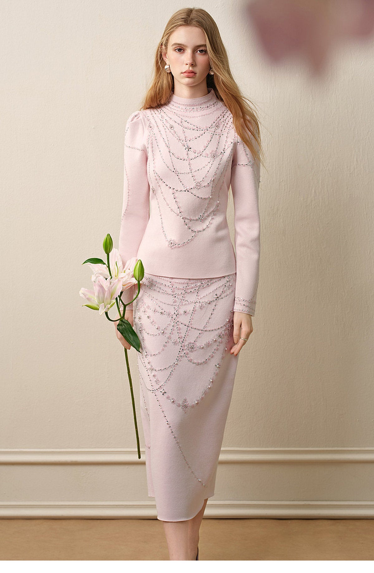Light Pink Knit Two-Piece Set